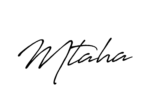 Make a beautiful signature design for name Mtaha. With this signature (Antro_Vectra_Bolder) style, you can create a handwritten signature for free. Mtaha signature style 7 images and pictures png