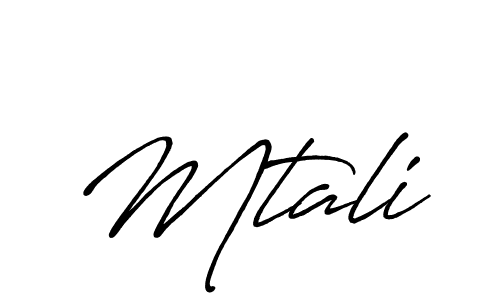 Use a signature maker to create a handwritten signature online. With this signature software, you can design (Antro_Vectra_Bolder) your own signature for name Mtali. Mtali signature style 7 images and pictures png