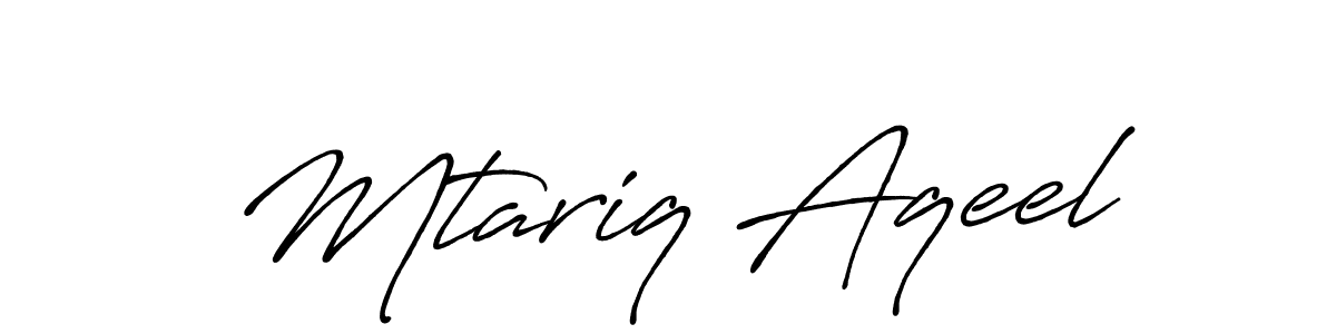 Also You can easily find your signature by using the search form. We will create Mtariq Aqeel name handwritten signature images for you free of cost using Antro_Vectra_Bolder sign style. Mtariq Aqeel signature style 7 images and pictures png