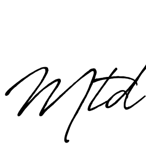 Make a beautiful signature design for name Mtd. With this signature (Antro_Vectra_Bolder) style, you can create a handwritten signature for free. Mtd signature style 7 images and pictures png