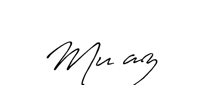 Also You can easily find your signature by using the search form. We will create Mu’az name handwritten signature images for you free of cost using Antro_Vectra_Bolder sign style. Mu’az signature style 7 images and pictures png