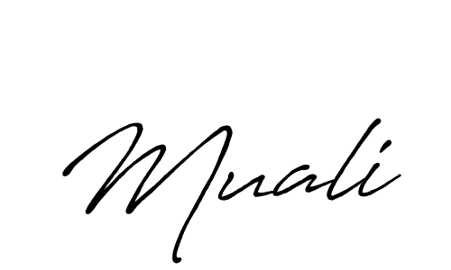 Design your own signature with our free online signature maker. With this signature software, you can create a handwritten (Antro_Vectra_Bolder) signature for name Muali. Muali signature style 7 images and pictures png