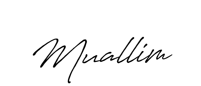 Use a signature maker to create a handwritten signature online. With this signature software, you can design (Antro_Vectra_Bolder) your own signature for name Muallim. Muallim signature style 7 images and pictures png