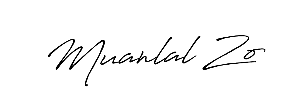 Design your own signature with our free online signature maker. With this signature software, you can create a handwritten (Antro_Vectra_Bolder) signature for name Muanlal Zo. Muanlal Zo signature style 7 images and pictures png