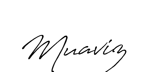 Use a signature maker to create a handwritten signature online. With this signature software, you can design (Antro_Vectra_Bolder) your own signature for name Muaviz. Muaviz signature style 7 images and pictures png