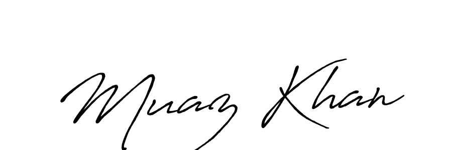 You should practise on your own different ways (Antro_Vectra_Bolder) to write your name (Muaz Khan) in signature. don't let someone else do it for you. Muaz Khan signature style 7 images and pictures png