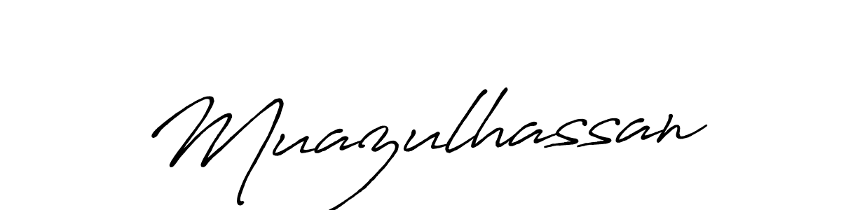 Design your own signature with our free online signature maker. With this signature software, you can create a handwritten (Antro_Vectra_Bolder) signature for name Muazulhassan. Muazulhassan signature style 7 images and pictures png