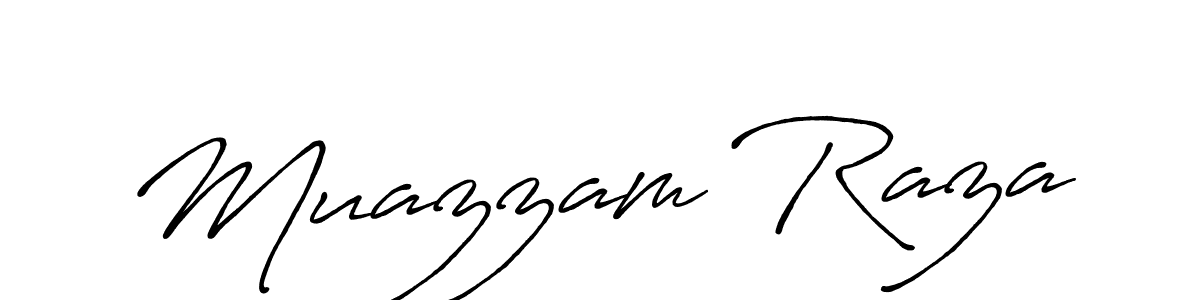 Make a beautiful signature design for name Muazzam Raza. With this signature (Antro_Vectra_Bolder) style, you can create a handwritten signature for free. Muazzam Raza signature style 7 images and pictures png