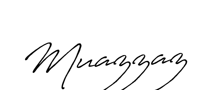 Use a signature maker to create a handwritten signature online. With this signature software, you can design (Antro_Vectra_Bolder) your own signature for name Muazzaz. Muazzaz signature style 7 images and pictures png