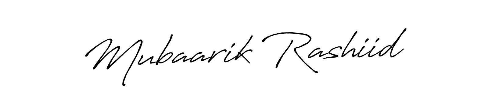 Design your own signature with our free online signature maker. With this signature software, you can create a handwritten (Antro_Vectra_Bolder) signature for name Mubaarik Rashiid. Mubaarik Rashiid signature style 7 images and pictures png
