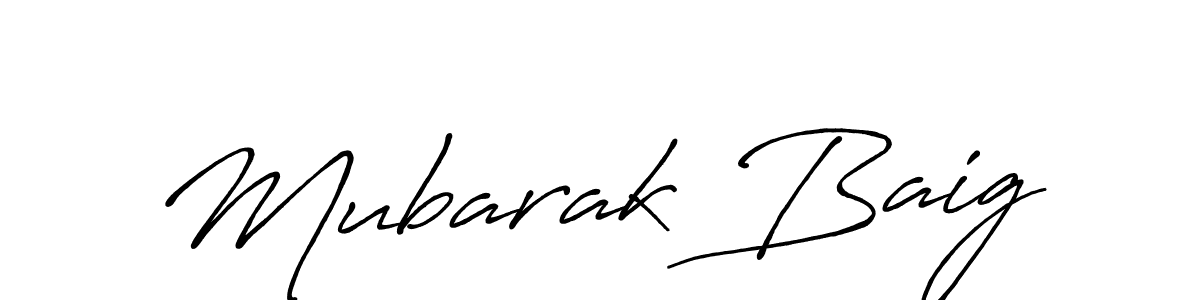 Also we have Mubarak Baig name is the best signature style. Create professional handwritten signature collection using Antro_Vectra_Bolder autograph style. Mubarak Baig signature style 7 images and pictures png