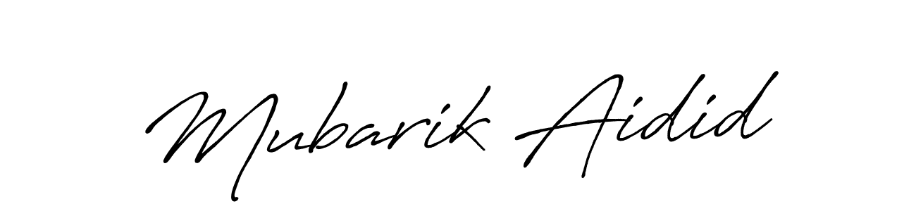 Create a beautiful signature design for name Mubarik Aidid. With this signature (Antro_Vectra_Bolder) fonts, you can make a handwritten signature for free. Mubarik Aidid signature style 7 images and pictures png