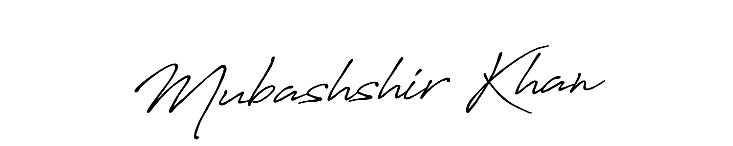 How to make Mubashshir Khan name signature. Use Antro_Vectra_Bolder style for creating short signs online. This is the latest handwritten sign. Mubashshir Khan signature style 7 images and pictures png