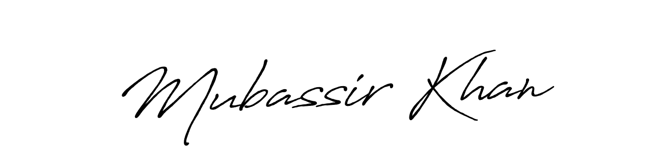 Create a beautiful signature design for name Mubassir Khan. With this signature (Antro_Vectra_Bolder) fonts, you can make a handwritten signature for free. Mubassir Khan signature style 7 images and pictures png