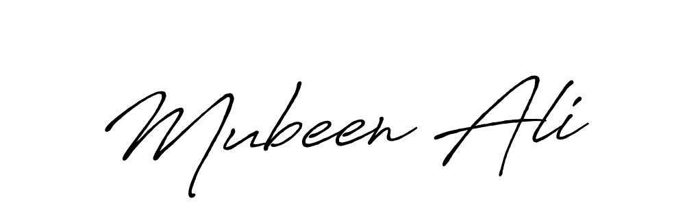 Create a beautiful signature design for name Mubeen Ali. With this signature (Antro_Vectra_Bolder) fonts, you can make a handwritten signature for free. Mubeen Ali signature style 7 images and pictures png