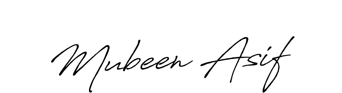 Mubeen Asif stylish signature style. Best Handwritten Sign (Antro_Vectra_Bolder) for my name. Handwritten Signature Collection Ideas for my name Mubeen Asif. Mubeen Asif signature style 7 images and pictures png