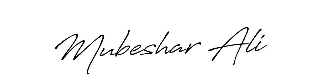 How to make Mubeshar Ali name signature. Use Antro_Vectra_Bolder style for creating short signs online. This is the latest handwritten sign. Mubeshar Ali signature style 7 images and pictures png