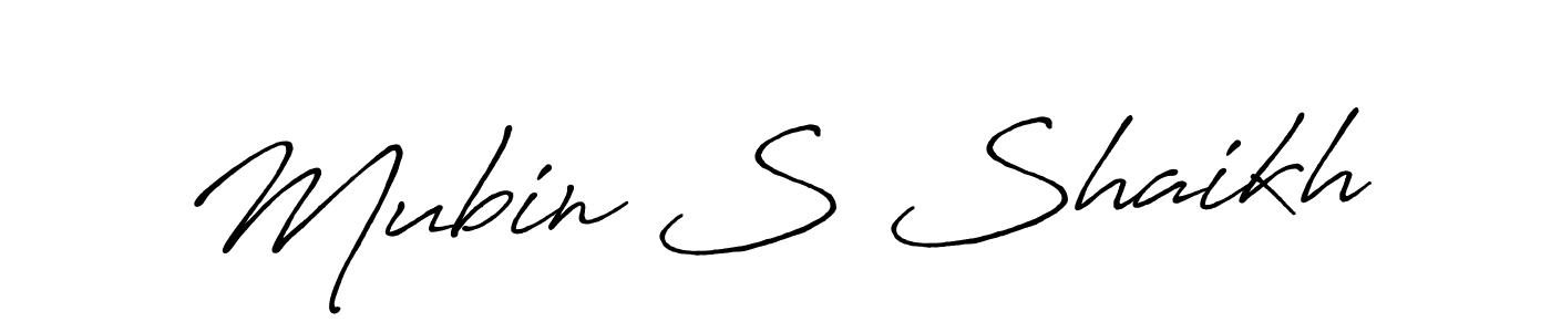 The best way (Antro_Vectra_Bolder) to make a short signature is to pick only two or three words in your name. The name Mubin S Shaikh include a total of six letters. For converting this name. Mubin S Shaikh signature style 7 images and pictures png