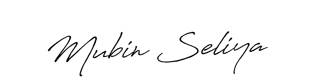 Create a beautiful signature design for name Mubin Seliya. With this signature (Antro_Vectra_Bolder) fonts, you can make a handwritten signature for free. Mubin Seliya signature style 7 images and pictures png