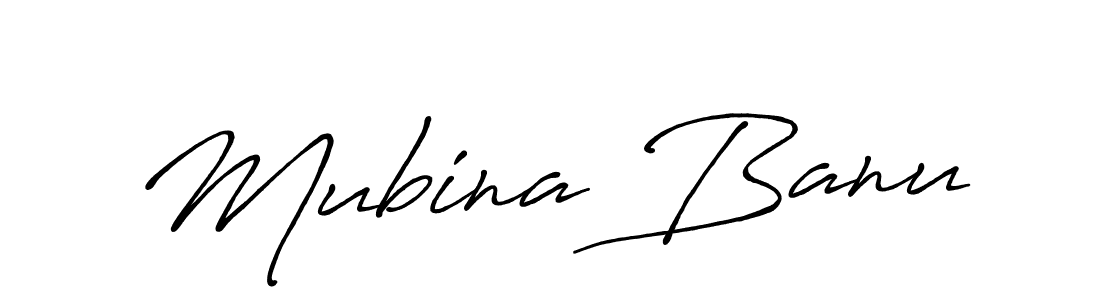 Create a beautiful signature design for name Mubina Banu. With this signature (Antro_Vectra_Bolder) fonts, you can make a handwritten signature for free. Mubina Banu signature style 7 images and pictures png
