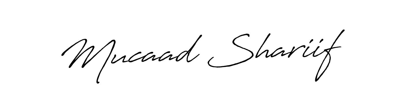 if you are searching for the best signature style for your name Mucaad Shariif. so please give up your signature search. here we have designed multiple signature styles  using Antro_Vectra_Bolder. Mucaad Shariif signature style 7 images and pictures png