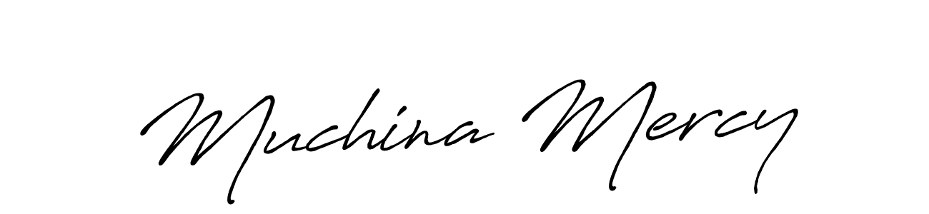 Make a beautiful signature design for name Muchina Mercy. With this signature (Antro_Vectra_Bolder) style, you can create a handwritten signature for free. Muchina Mercy signature style 7 images and pictures png