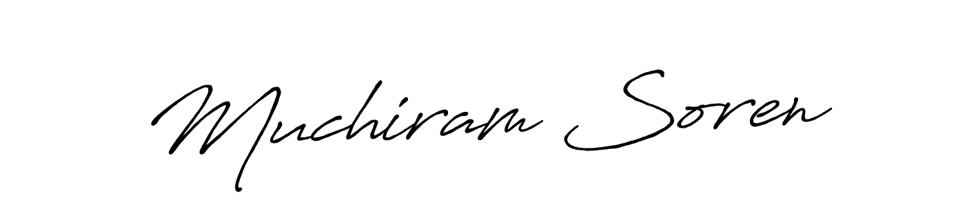How to make Muchiram Soren name signature. Use Antro_Vectra_Bolder style for creating short signs online. This is the latest handwritten sign. Muchiram Soren signature style 7 images and pictures png