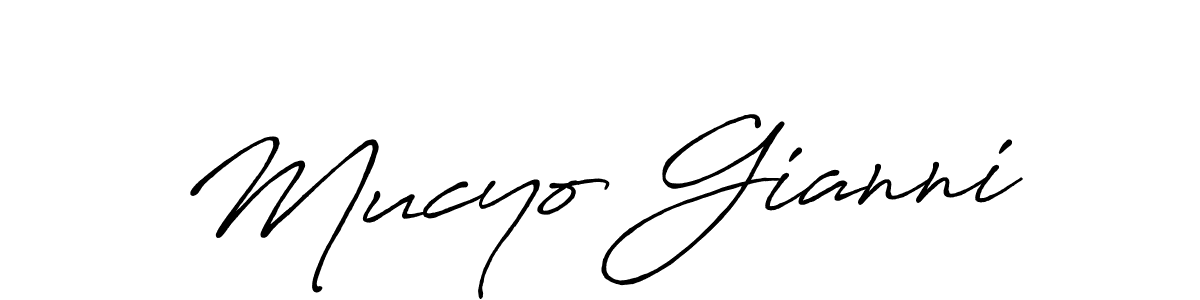 Create a beautiful signature design for name Mucyo Gianni. With this signature (Antro_Vectra_Bolder) fonts, you can make a handwritten signature for free. Mucyo Gianni signature style 7 images and pictures png