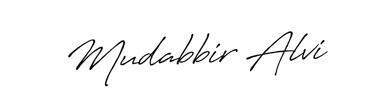 Create a beautiful signature design for name Mudabbir Alvi. With this signature (Antro_Vectra_Bolder) fonts, you can make a handwritten signature for free. Mudabbir Alvi signature style 7 images and pictures png