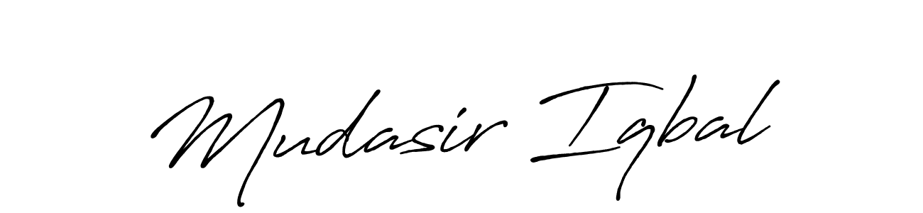 Make a beautiful signature design for name Mudasir Iqbal. With this signature (Antro_Vectra_Bolder) style, you can create a handwritten signature for free. Mudasir Iqbal signature style 7 images and pictures png