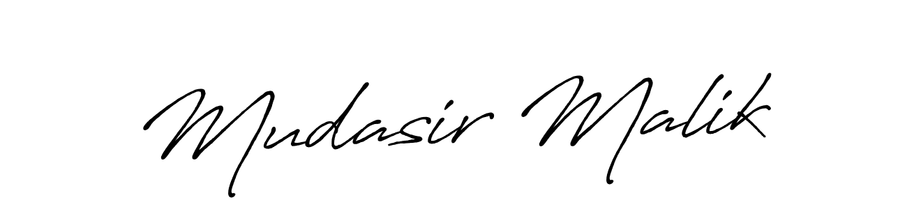 Create a beautiful signature design for name Mudasir Malik. With this signature (Antro_Vectra_Bolder) fonts, you can make a handwritten signature for free. Mudasir Malik signature style 7 images and pictures png