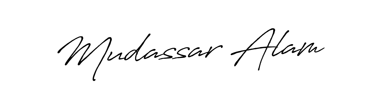 Make a beautiful signature design for name Mudassar Alam. With this signature (Antro_Vectra_Bolder) style, you can create a handwritten signature for free. Mudassar Alam signature style 7 images and pictures png