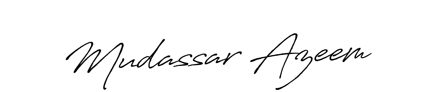 Create a beautiful signature design for name Mudassar Azeem. With this signature (Antro_Vectra_Bolder) fonts, you can make a handwritten signature for free. Mudassar Azeem signature style 7 images and pictures png