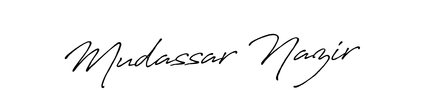 Create a beautiful signature design for name Mudassar Nazir. With this signature (Antro_Vectra_Bolder) fonts, you can make a handwritten signature for free. Mudassar Nazir signature style 7 images and pictures png