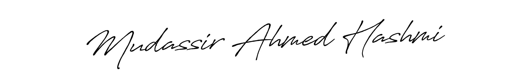 Create a beautiful signature design for name Mudassir Ahmed Hashmi. With this signature (Antro_Vectra_Bolder) fonts, you can make a handwritten signature for free. Mudassir Ahmed Hashmi signature style 7 images and pictures png