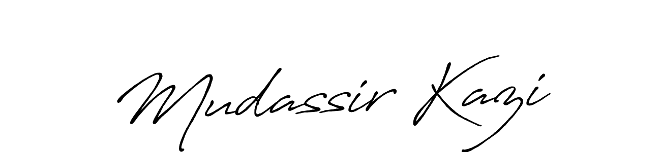 How to make Mudassir Kazi name signature. Use Antro_Vectra_Bolder style for creating short signs online. This is the latest handwritten sign. Mudassir Kazi signature style 7 images and pictures png