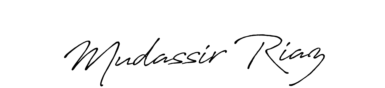 Design your own signature with our free online signature maker. With this signature software, you can create a handwritten (Antro_Vectra_Bolder) signature for name Mudassir Riaz. Mudassir Riaz signature style 7 images and pictures png