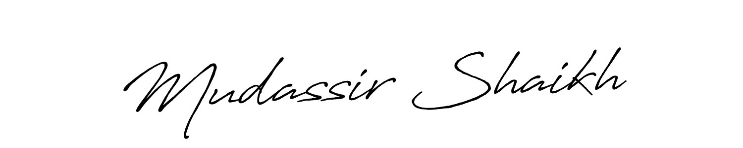 Design your own signature with our free online signature maker. With this signature software, you can create a handwritten (Antro_Vectra_Bolder) signature for name Mudassir Shaikh. Mudassir Shaikh signature style 7 images and pictures png