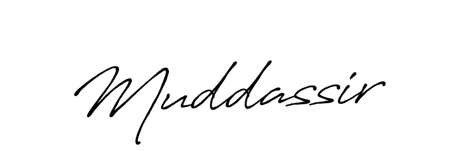 Create a beautiful signature design for name Muddassir. With this signature (Antro_Vectra_Bolder) fonts, you can make a handwritten signature for free. Muddassir signature style 7 images and pictures png