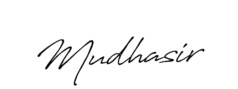 Use a signature maker to create a handwritten signature online. With this signature software, you can design (Antro_Vectra_Bolder) your own signature for name Mudhasir. Mudhasir signature style 7 images and pictures png