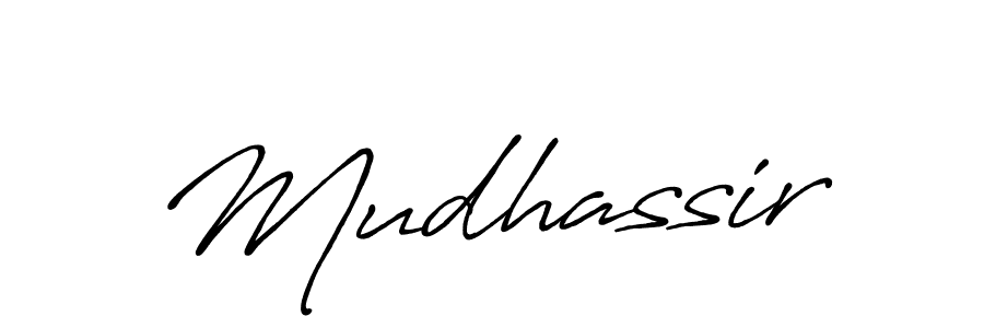 Use a signature maker to create a handwritten signature online. With this signature software, you can design (Antro_Vectra_Bolder) your own signature for name Mudhassir. Mudhassir signature style 7 images and pictures png