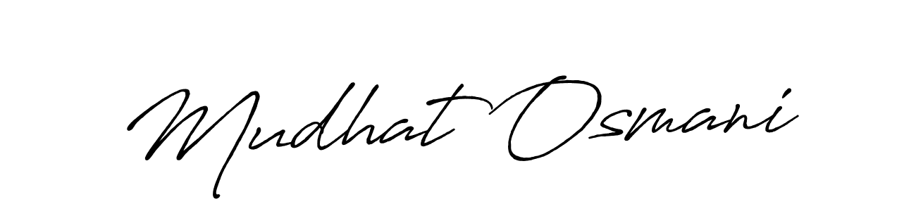 How to make Mudhat Osmani name signature. Use Antro_Vectra_Bolder style for creating short signs online. This is the latest handwritten sign. Mudhat Osmani signature style 7 images and pictures png