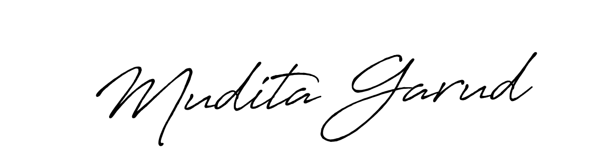 Mudita Garud stylish signature style. Best Handwritten Sign (Antro_Vectra_Bolder) for my name. Handwritten Signature Collection Ideas for my name Mudita Garud. Mudita Garud signature style 7 images and pictures png