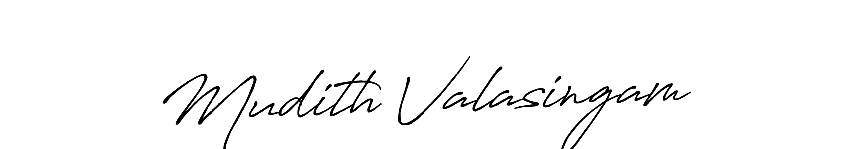 How to make Mudith Valasingam name signature. Use Antro_Vectra_Bolder style for creating short signs online. This is the latest handwritten sign. Mudith Valasingam signature style 7 images and pictures png