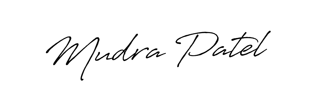 Mudra Patel stylish signature style. Best Handwritten Sign (Antro_Vectra_Bolder) for my name. Handwritten Signature Collection Ideas for my name Mudra Patel. Mudra Patel signature style 7 images and pictures png