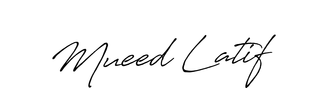 Make a beautiful signature design for name Mueed Latif. With this signature (Antro_Vectra_Bolder) style, you can create a handwritten signature for free. Mueed Latif signature style 7 images and pictures png