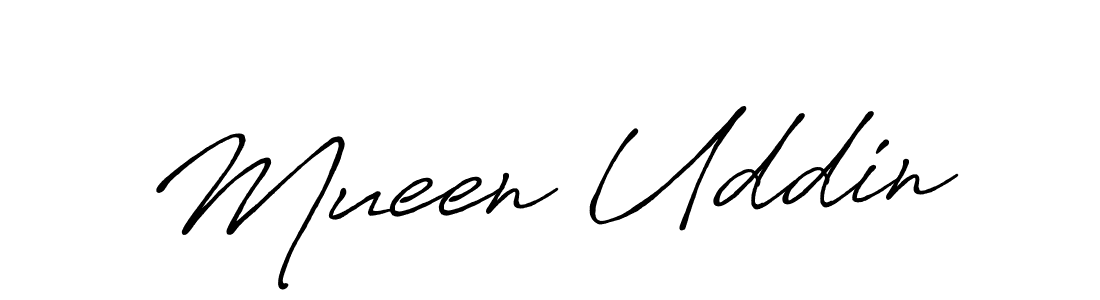 Use a signature maker to create a handwritten signature online. With this signature software, you can design (Antro_Vectra_Bolder) your own signature for name Mueen Uddin. Mueen Uddin signature style 7 images and pictures png