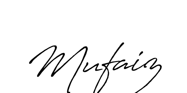 Use a signature maker to create a handwritten signature online. With this signature software, you can design (Antro_Vectra_Bolder) your own signature for name Mufaiz. Mufaiz signature style 7 images and pictures png