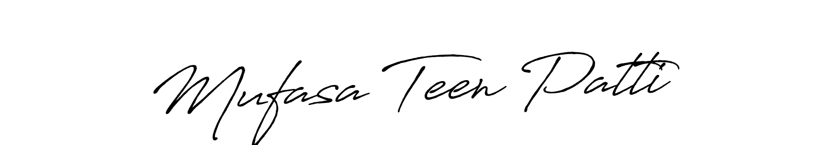 Create a beautiful signature design for name Mufasa Teen Patti. With this signature (Antro_Vectra_Bolder) fonts, you can make a handwritten signature for free. Mufasa Teen Patti signature style 7 images and pictures png