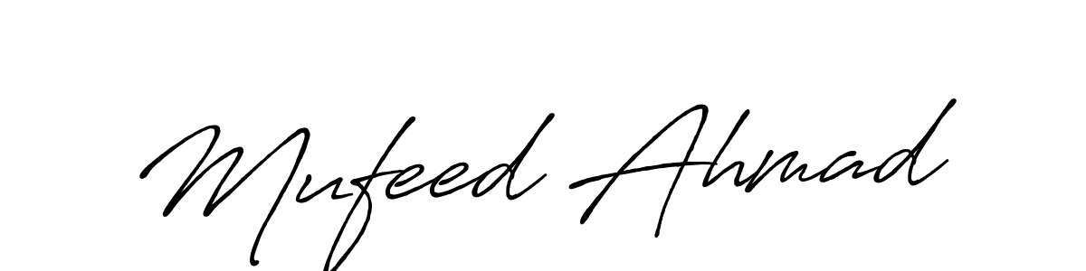 Use a signature maker to create a handwritten signature online. With this signature software, you can design (Antro_Vectra_Bolder) your own signature for name Mufeed Ahmad. Mufeed Ahmad signature style 7 images and pictures png